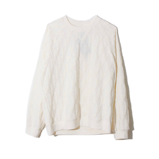 ANGEL PILE JACQUARD SWEATSHIRT / cream