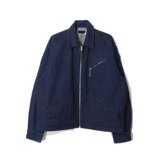 ZIP DENIM WORK JACKET / navy