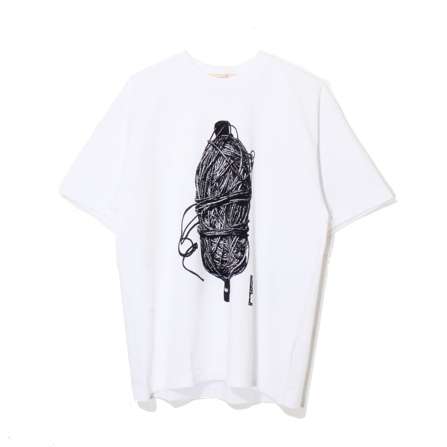market print T-shirt / yarn  / wh