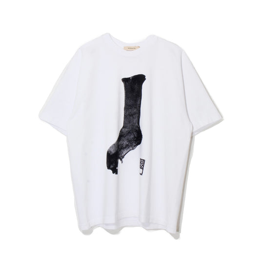 market print T-shirt / sox / wh