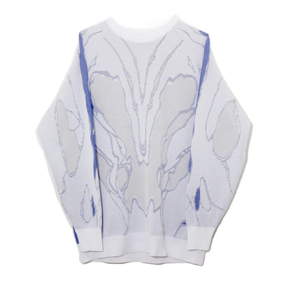 "Bionic Aurora" jacquard sweater / white