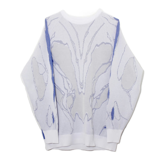 "Bionic Aurora" jacquard sweater / white