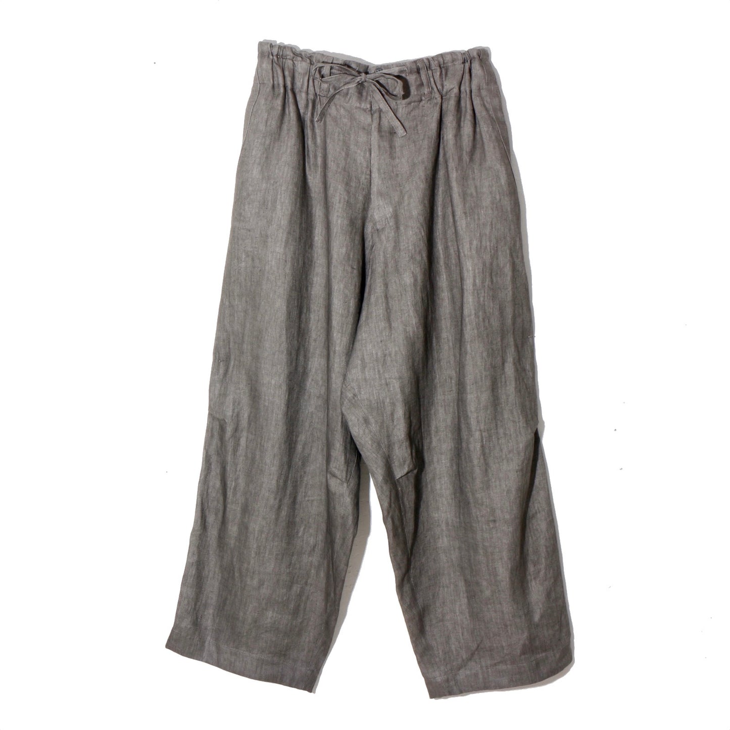 Sumi-Dyed Linen Wide Pnats / sumi-gray