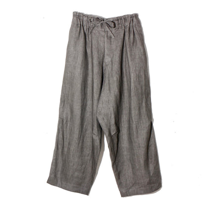 Sumi-Dyed Linen Wide Pnats / sumi-gray