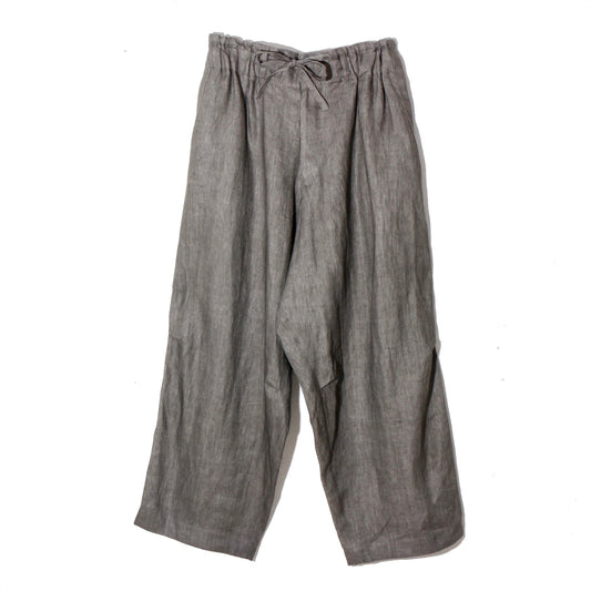 Sumi-Dyed Linen Wide Pnats / sumi-gray