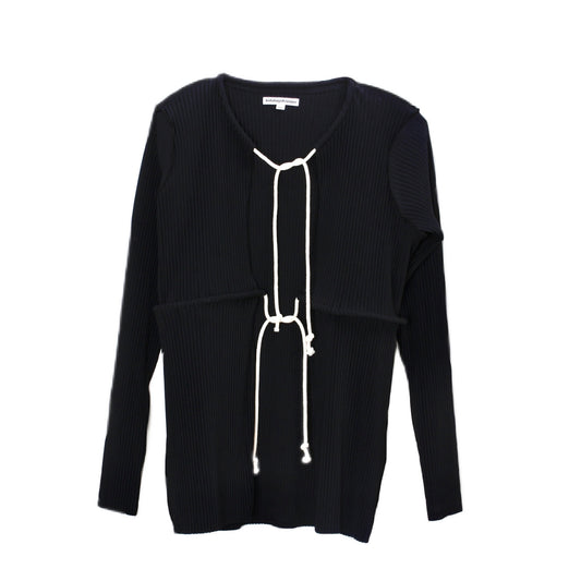 to do kotohayokozawa /CRISP ROPE CARDIGAN / black