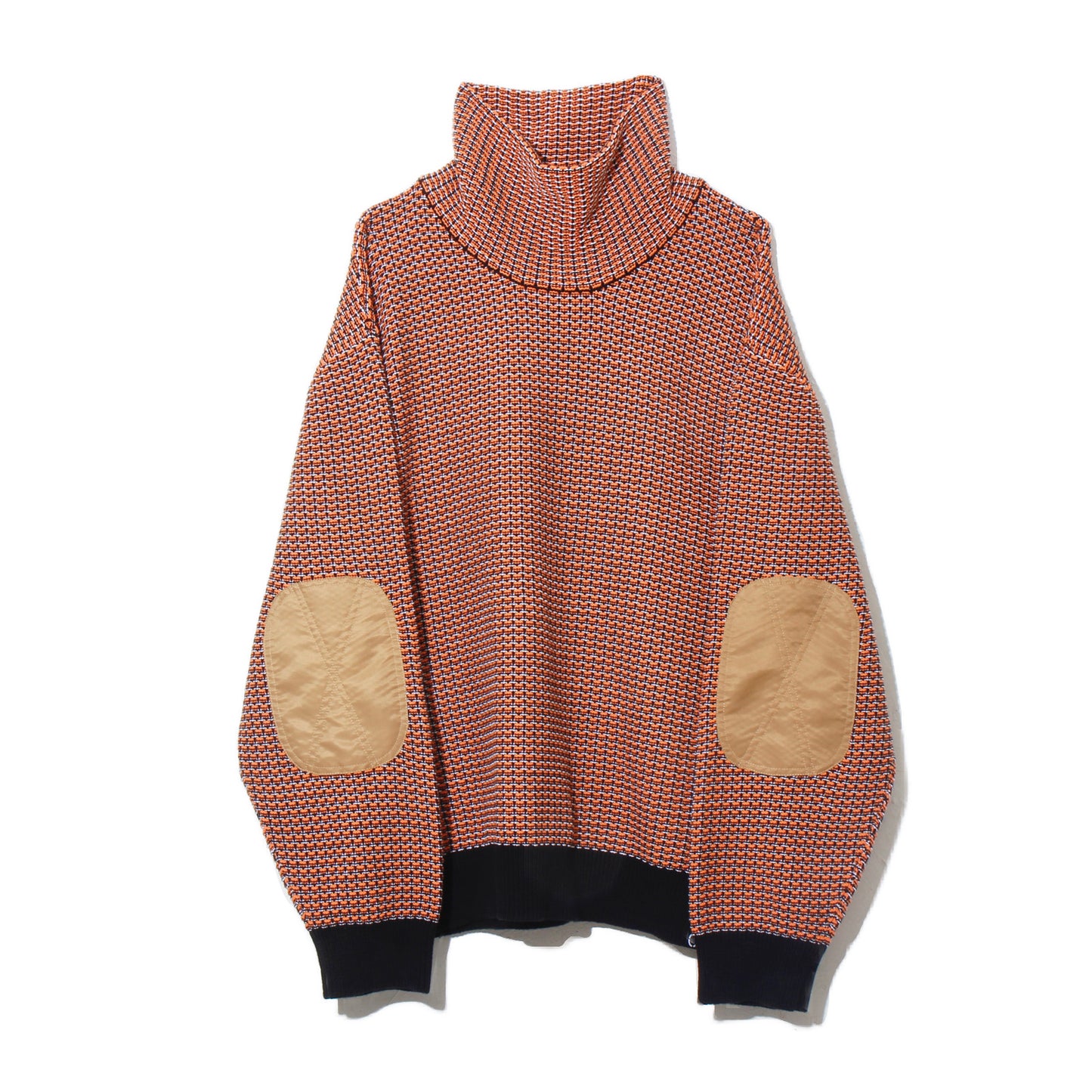 MIX KNIT SWEATER  / orange