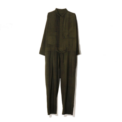 Uneven Dyed Jump Suit  / D.green