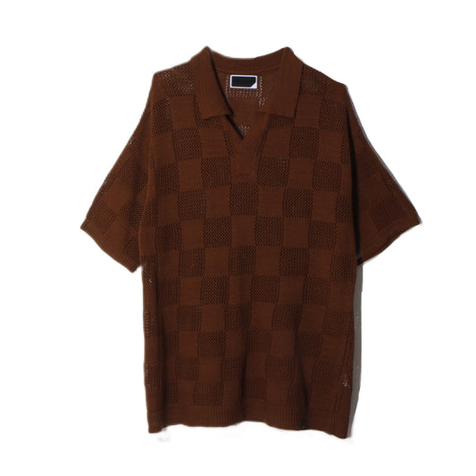 CHECKER WEB SKIPPER POLO /brown