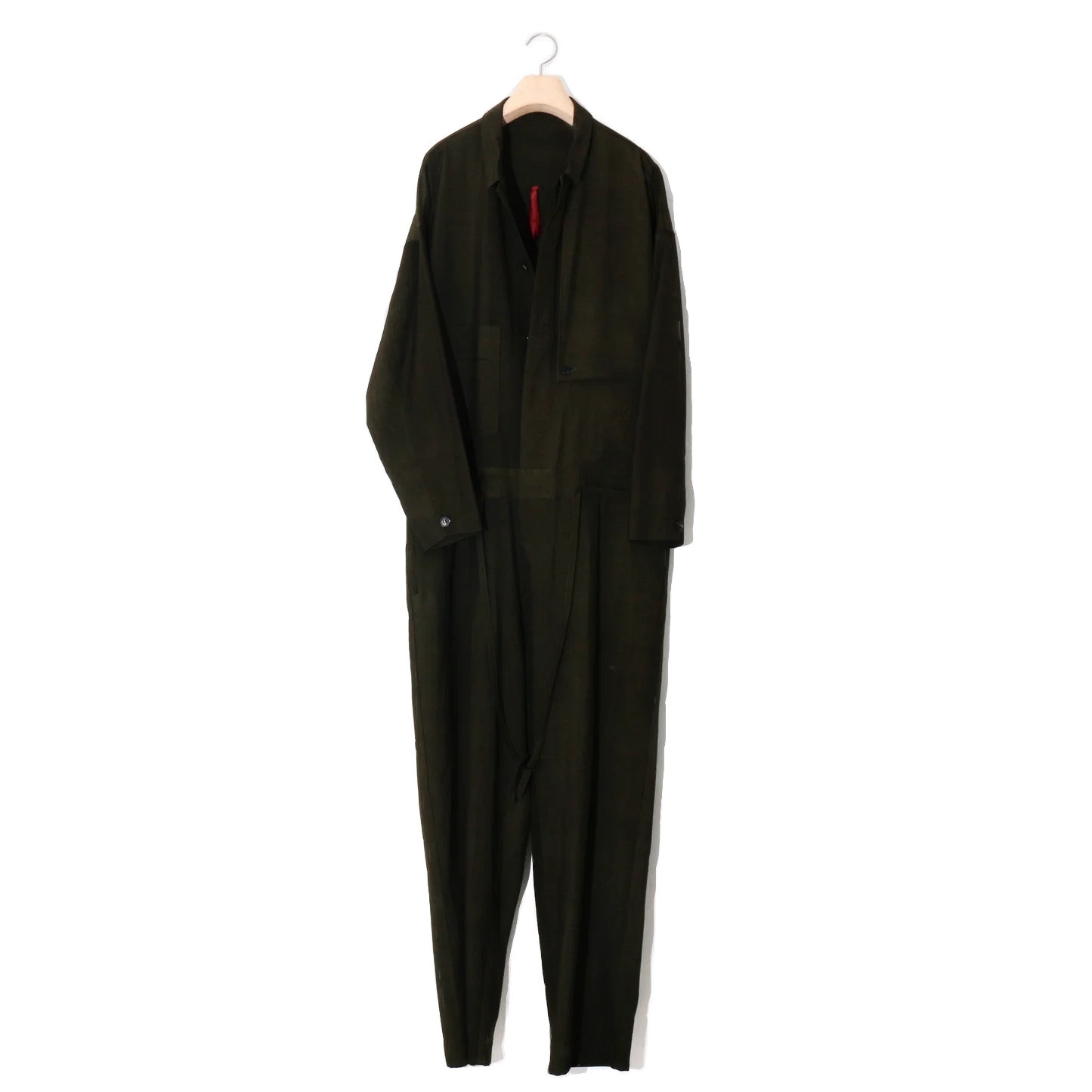 Uneven Dyed Jump Suit  / D.green