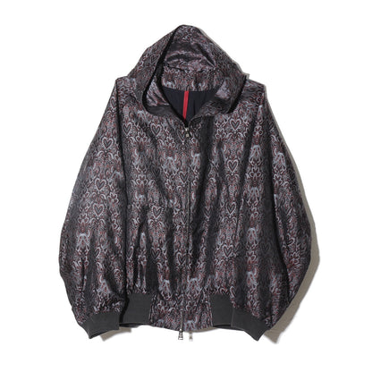 Persian Hand-Jaquard Hoodie Blouson /saxblue