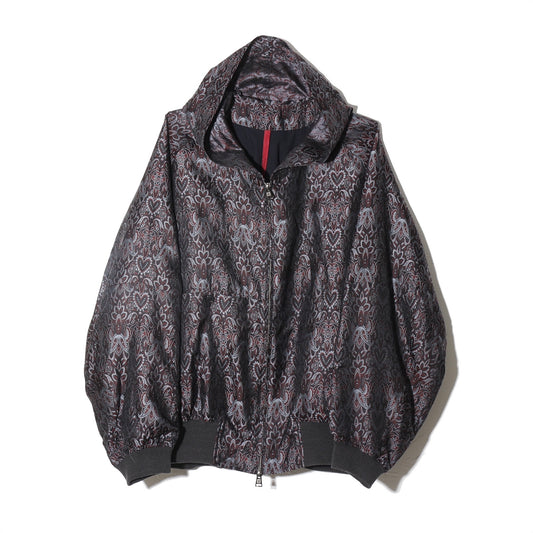 Persian Hand-Jaquard Hoodie Blouson /saxblue