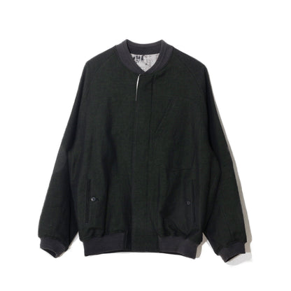 Reversible Linen Wool Blouson / khaki black