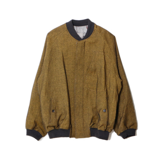 Reversible Linen Wool Blouson / yellow