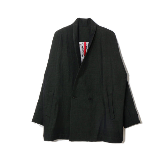 Linen Wool Jacket / kahki black