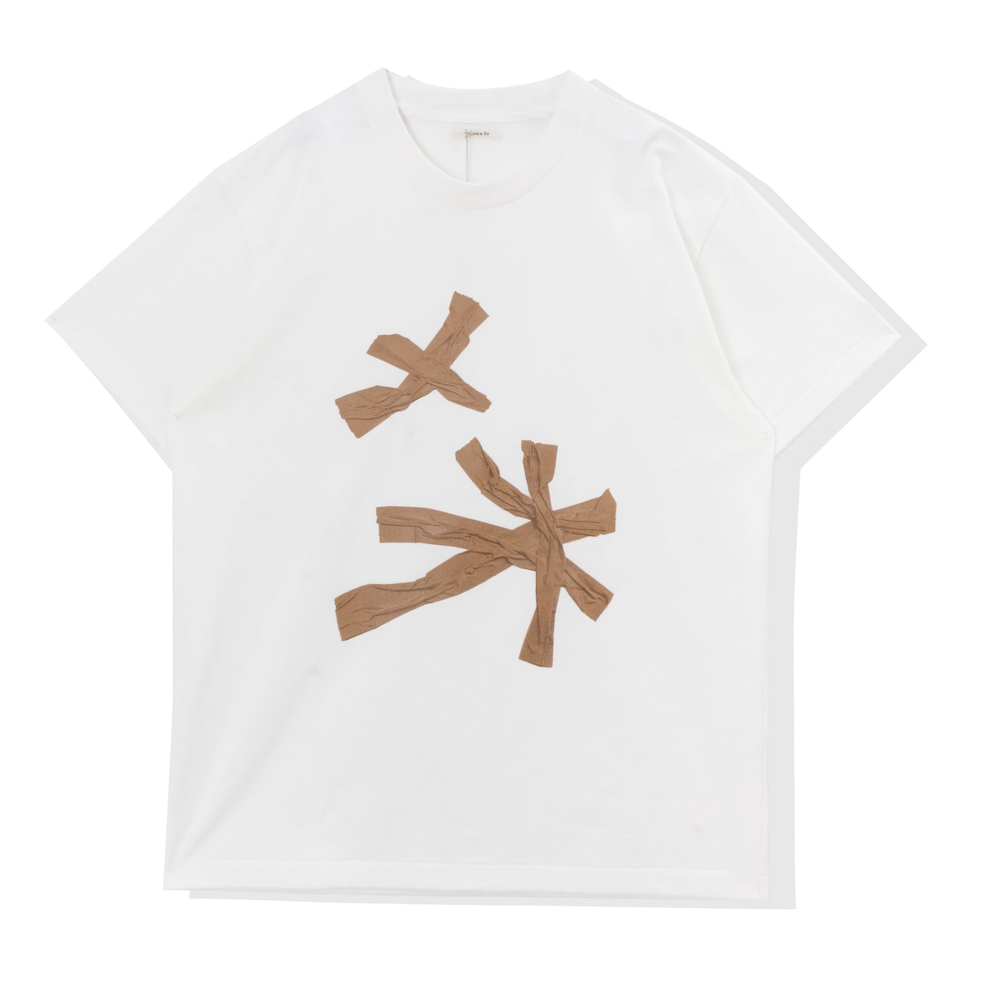 Packing tape print T-shirt / white