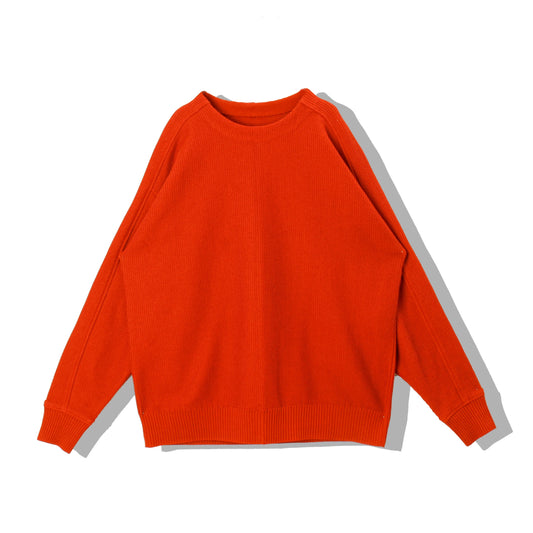 Light Gima Cotton Wide Sweater / orange
