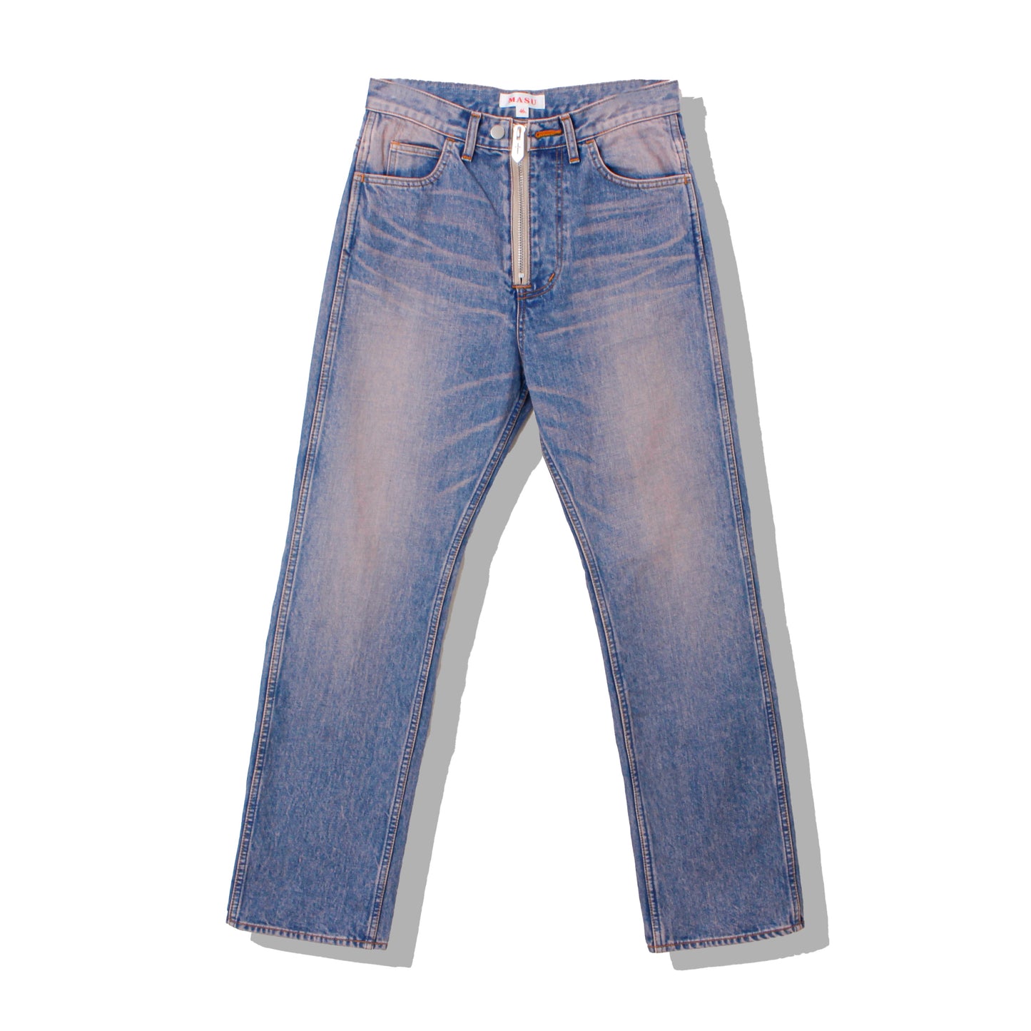 "MASUBOYS"  STRAIGHT JEANS (OVER DYE)  / PINK INDIGO