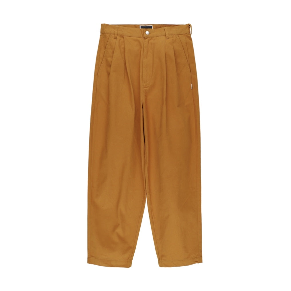 TWILL PLEATED PANTS　/ brown