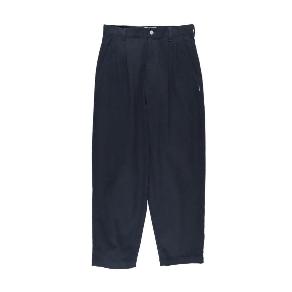 TWILL PLEATED PANTS　/ navy