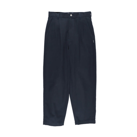 TWILL PLEATED PANTS　/ navy