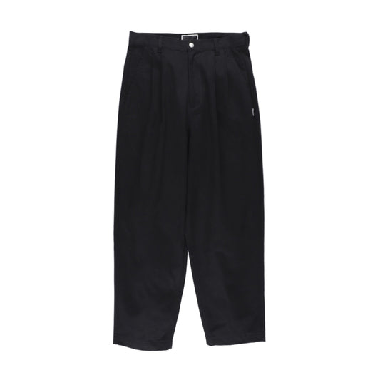 TWILL PLEATED PANTS　/ black