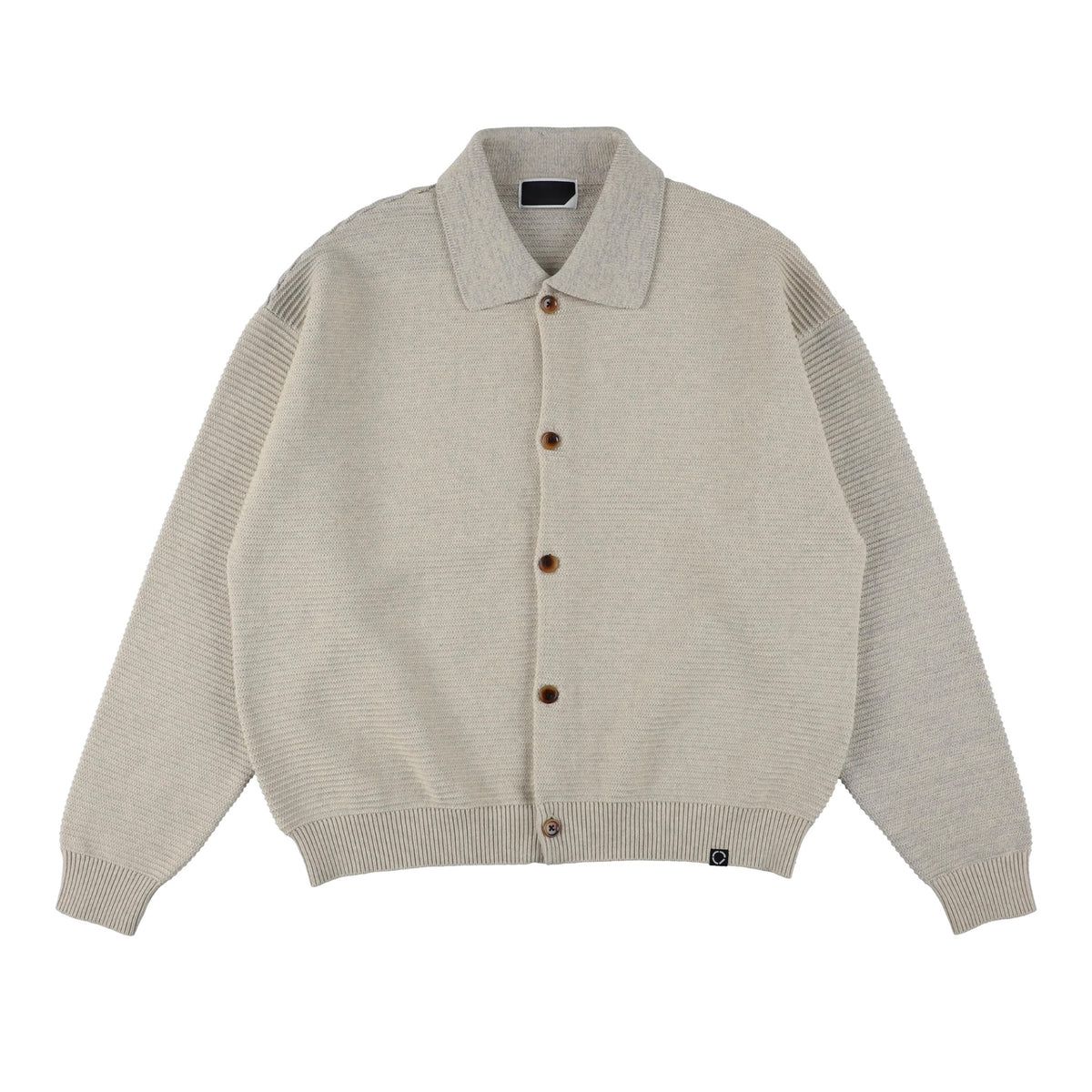 REFLECTIVE KNIT SHIRT JACKET /  oatmeal