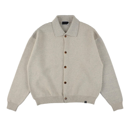 REFLECTIVE KNIT SHIRT JACKET /  oatmeal