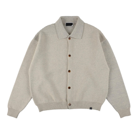 REFLECTIVE KNIT SHIRT JACKET /  oatmeal