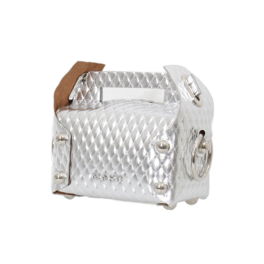 LEATHER CAKE BAG / silver