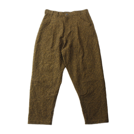 Moss Jacquard CottonWool Arched Pants / MUSTARD