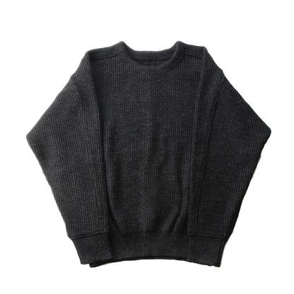 Plating WoolCotton Wide Sweater / black