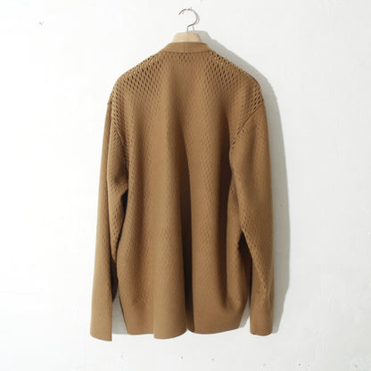 slited melton cardigan / camel