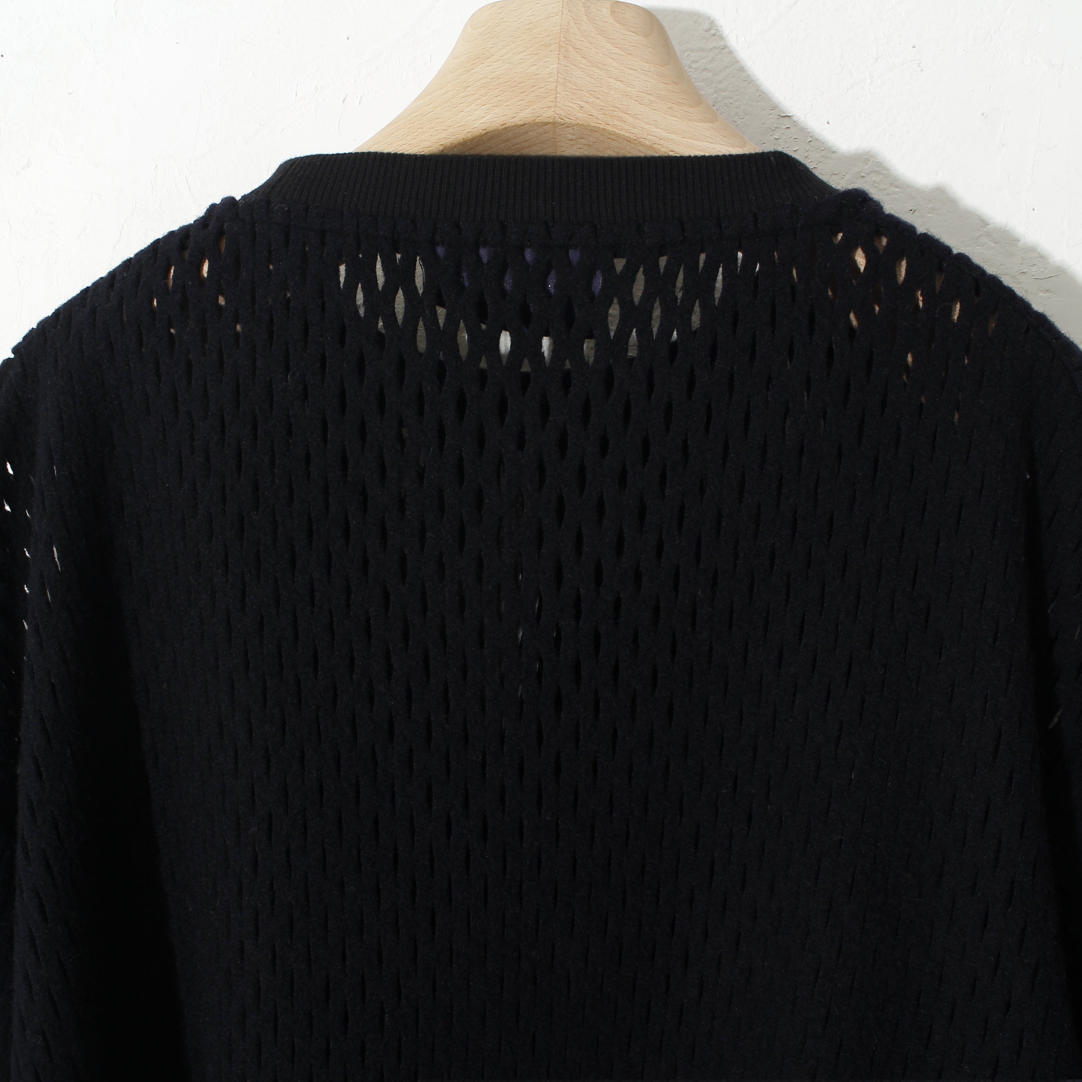 slited melton sweater / navy