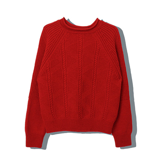 gansey knit  / red