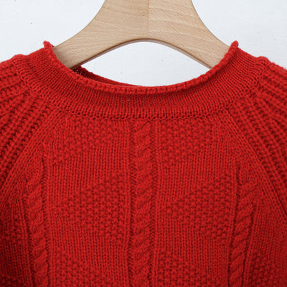 gansey knit  / red