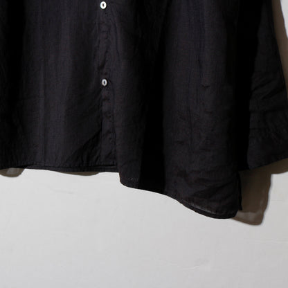 ラミーシルクシャツ /　墨黒