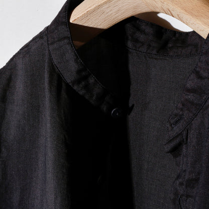 ラミーシルクシャツ /　墨黒