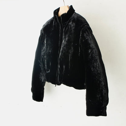 VELVET PUFFER JACKET / BLACK