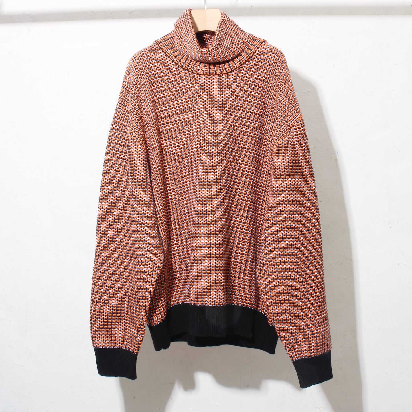 MIX KNIT SWEATER  / orange