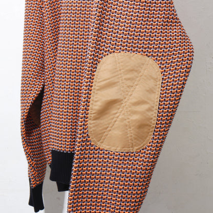 MIX KNIT SWEATER  / orange