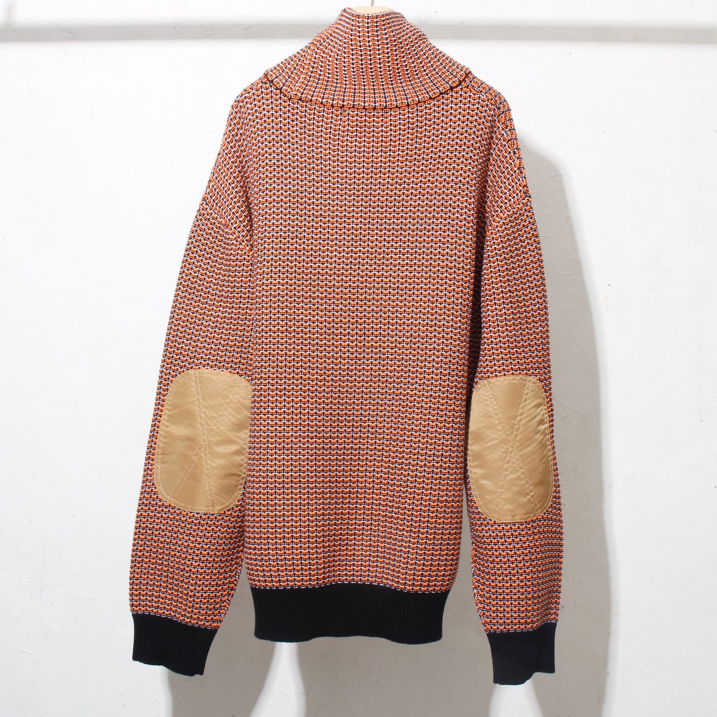 MIX KNIT SWEATER  / orange