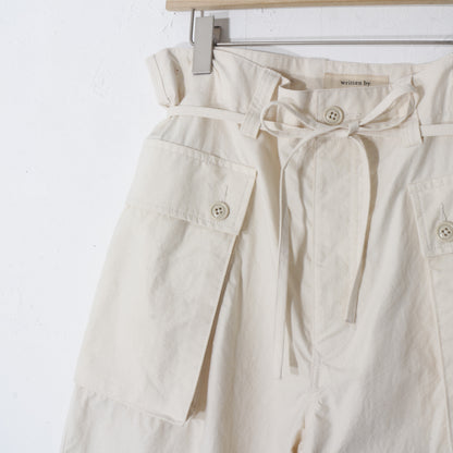 written by / multi pocket pants / natural