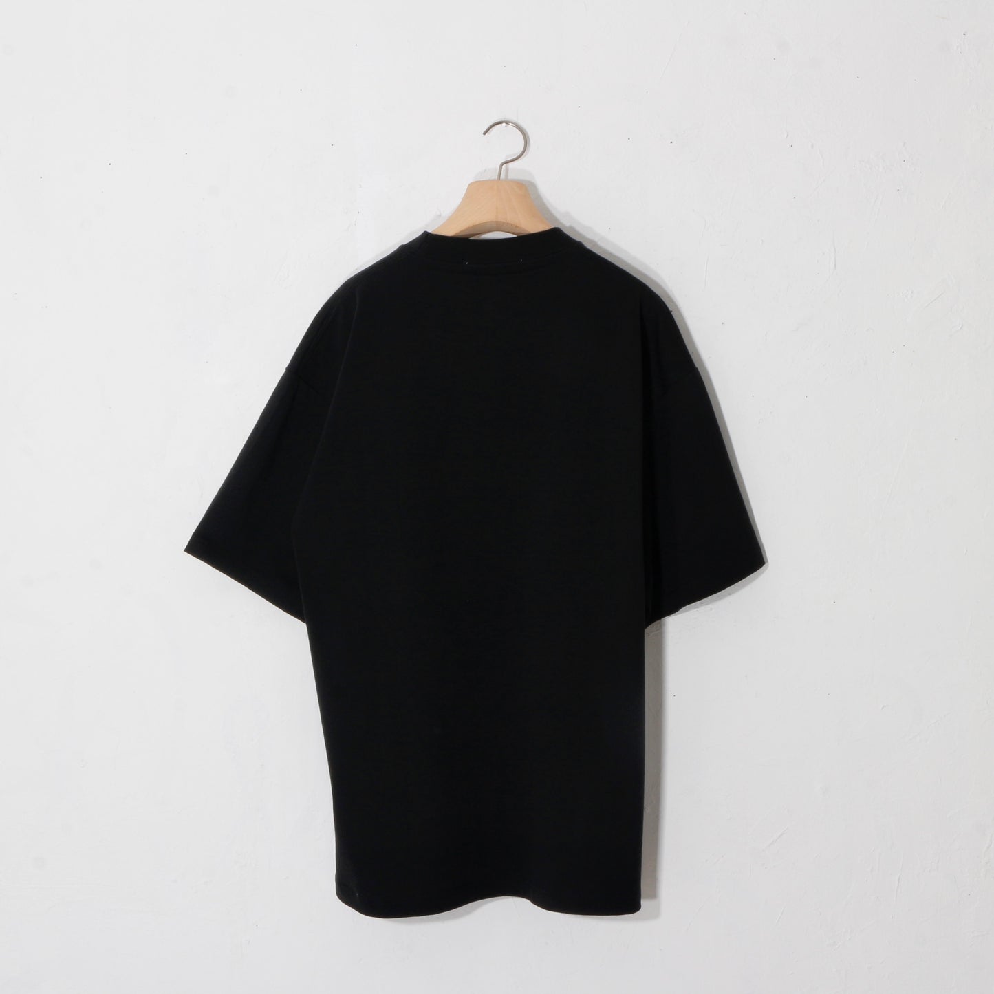print T-shirt / knitting   / bk
