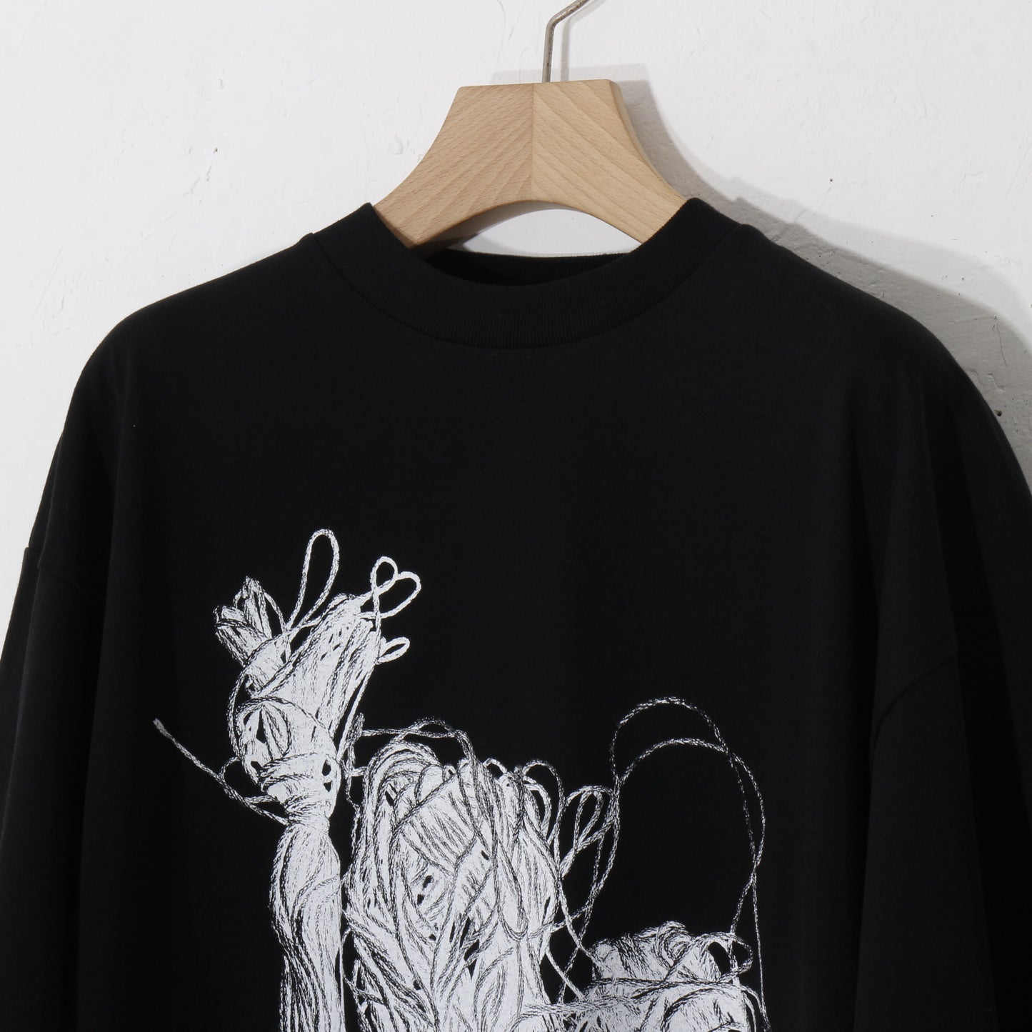 print T-shirt / yarn  / bk