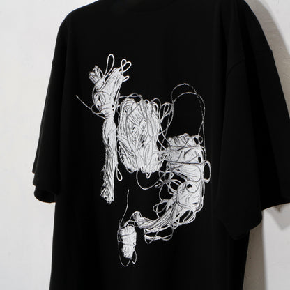print T-shirt / yarn  / bk