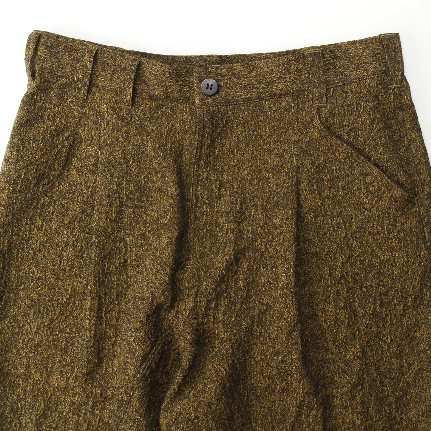 Moss Jacquard CottonWool Arched Pants / MUSTARD