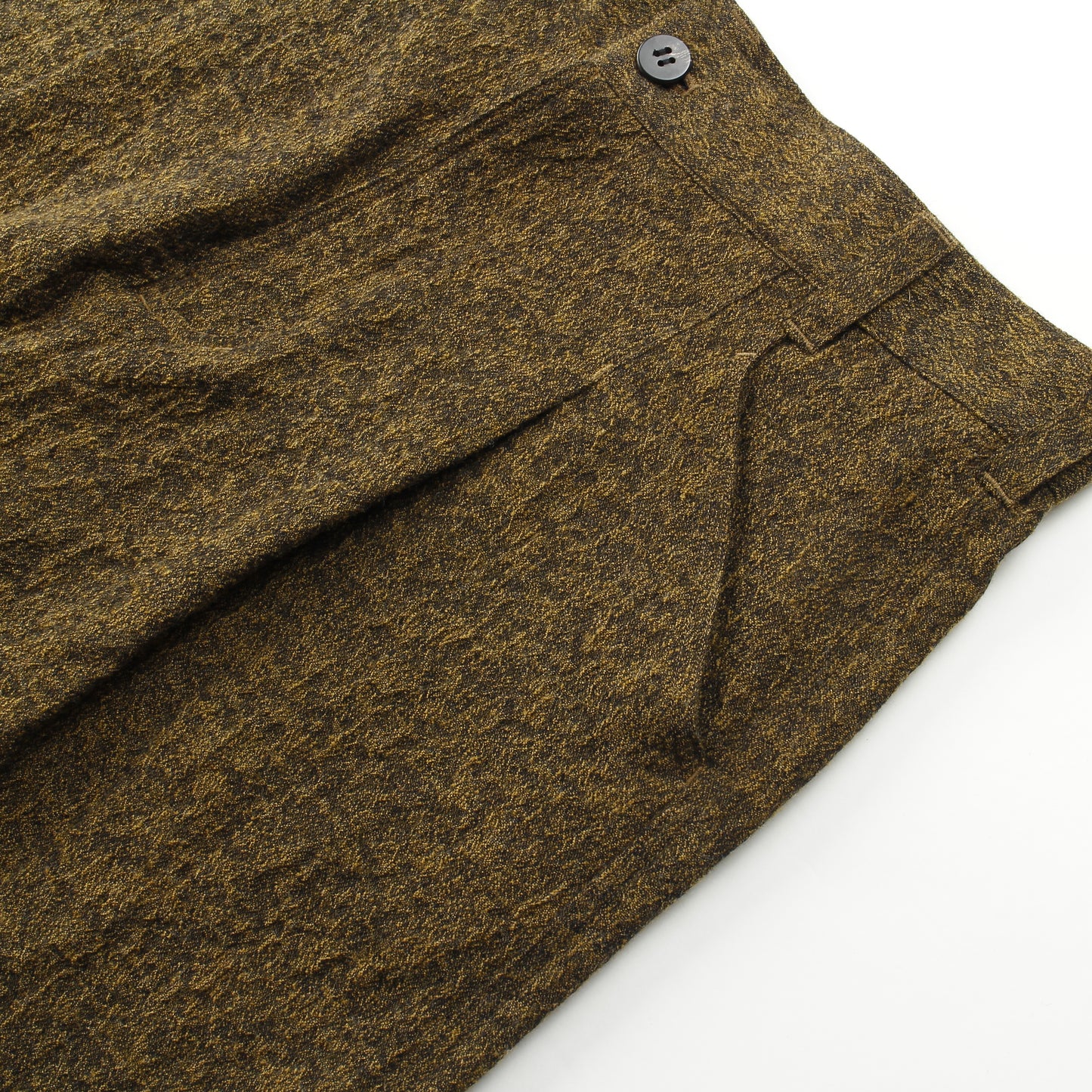 Moss Jacquard CottonWool Arched Pants / MUSTARD