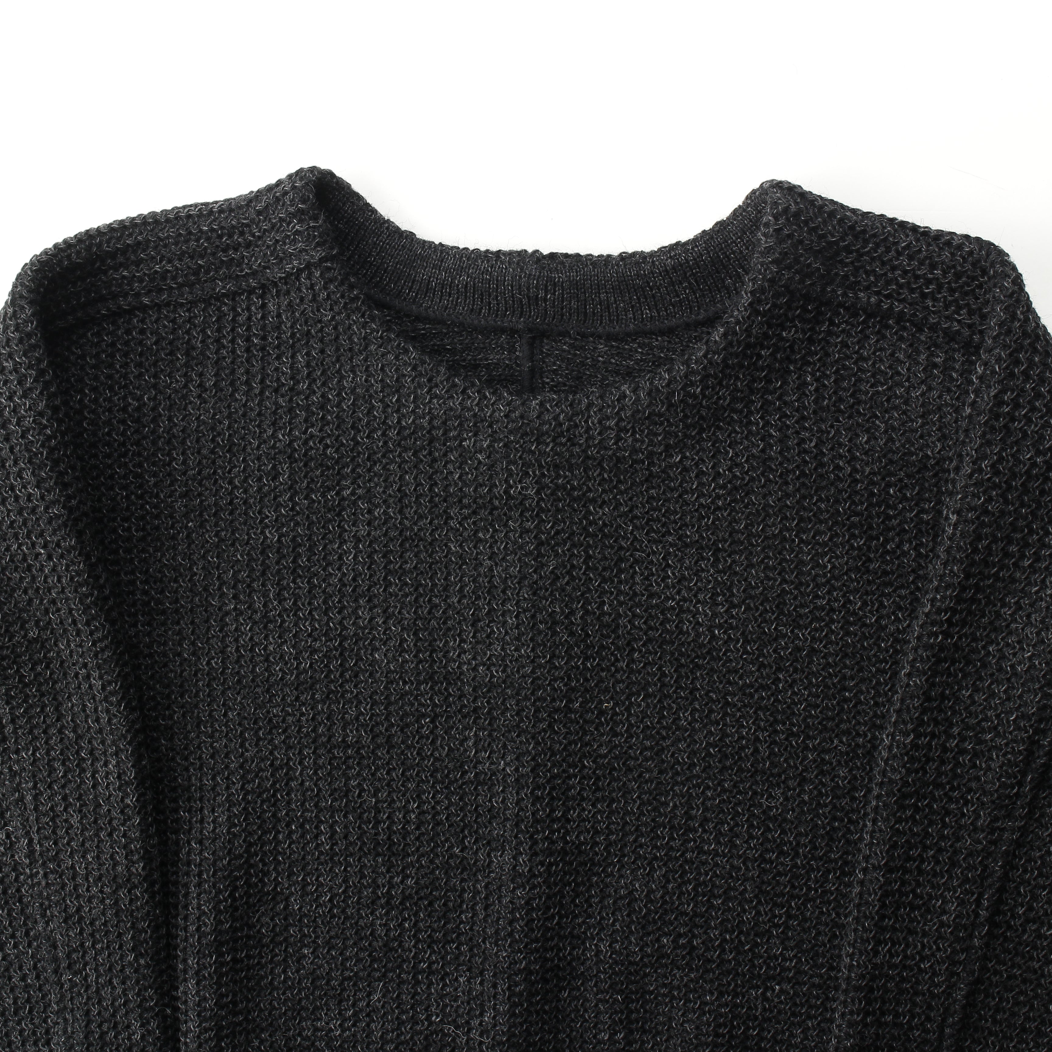 Plating WoolCotton Wide Sweater / black