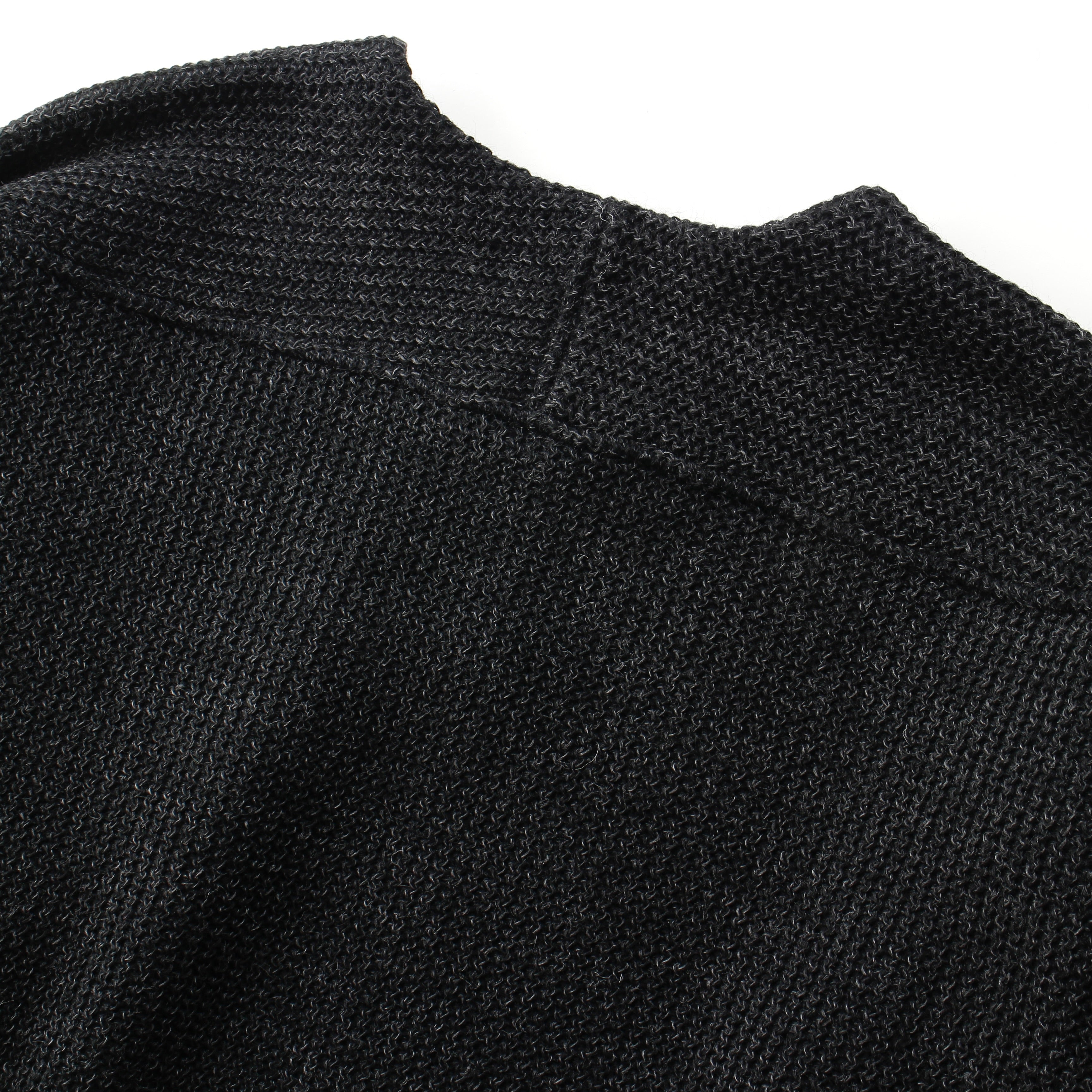 Plating WoolCotton Wide Sweater / black